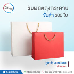 รับทําถุงกระดาษ เริ่มต้น 300 ใบ